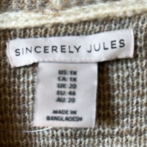 Sincerely Jules Color Block Long Open Cardigan Sweater SZ 1X - Picture 3 of 8